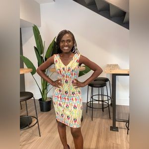 Colorful V-Neck Dress